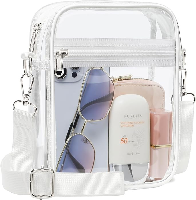 PACKISM Clear Bag for Stadium Events - Clear Purses for Women Transparent Crossbody Messenger Bag... | Amazon (US)