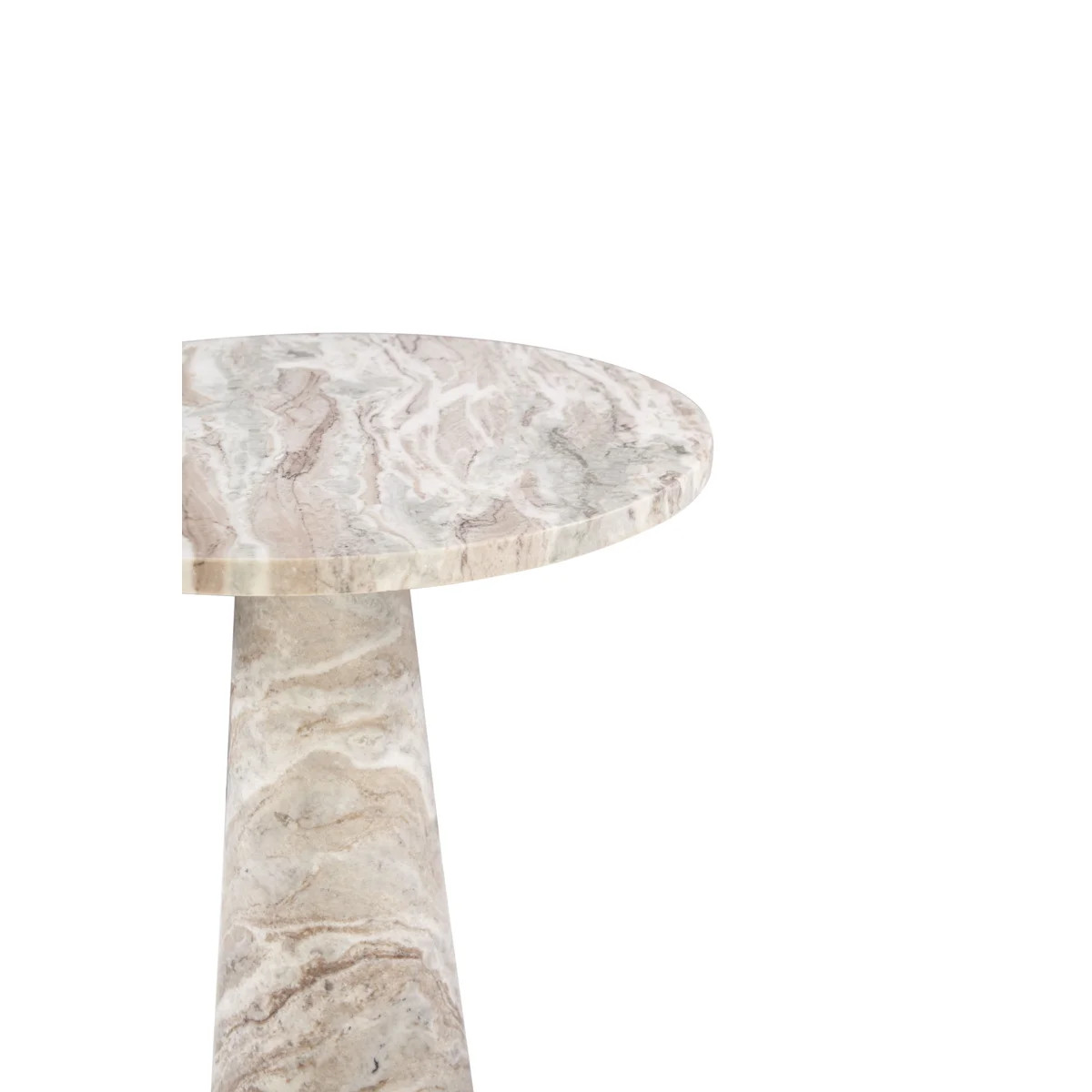 Rollene 30" Round Dining Table In Brown Toronto Marble | Wayfair North America