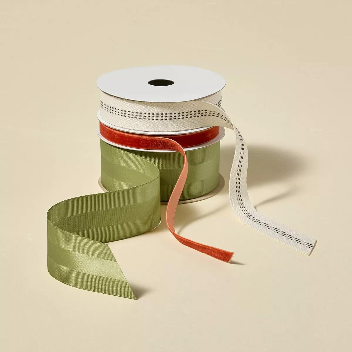 3pk Ribbon Set Green/Red/White - Hearth & Hand™ with Magnolia | Target