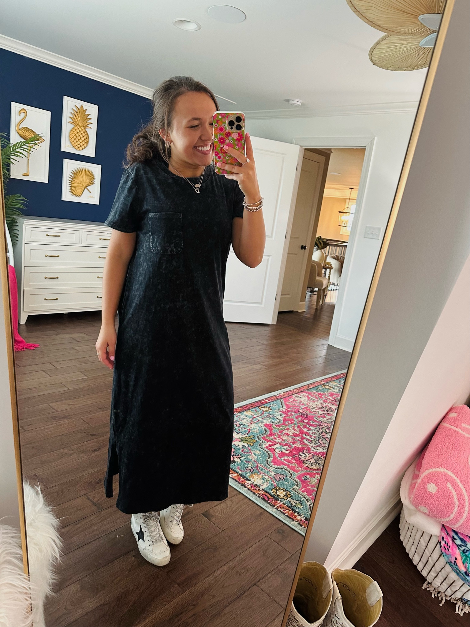 Only $13.98 for the most comfiest dress from Time & Tru @ Walmart? Yes please! 🤩 I grabbed the black + pink. Wear it with sandals or sneakers! I sized up to a Medium for a more loose fit. 

Walmart. Time and Tru. Walmart dress. Acid wash dress. Midi dresses. Summer dresses. Comfy dress. Loungewear. Sneakers. Golden Goose. 

#LTKFindsUnder50 #LTKShoeCrush #LTKStyleTip