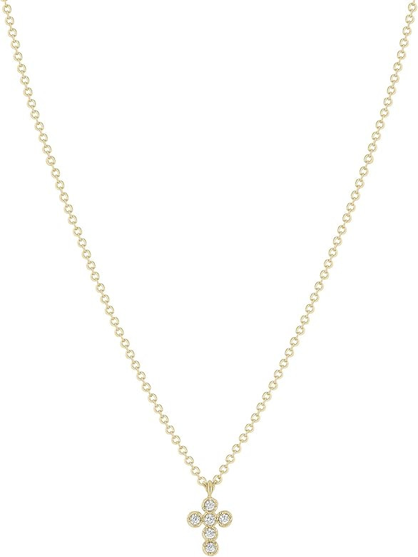 Electric Picks Jewelry Like A Prayer 16" Cross Necklace - 14kt Gold Plated Chain, Staple Layering... | Amazon (US)
