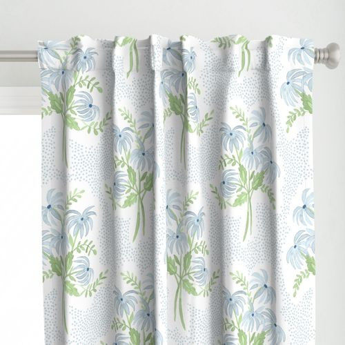 Pearl's Bouquet Soft Blue and Light Green | Spoonflower