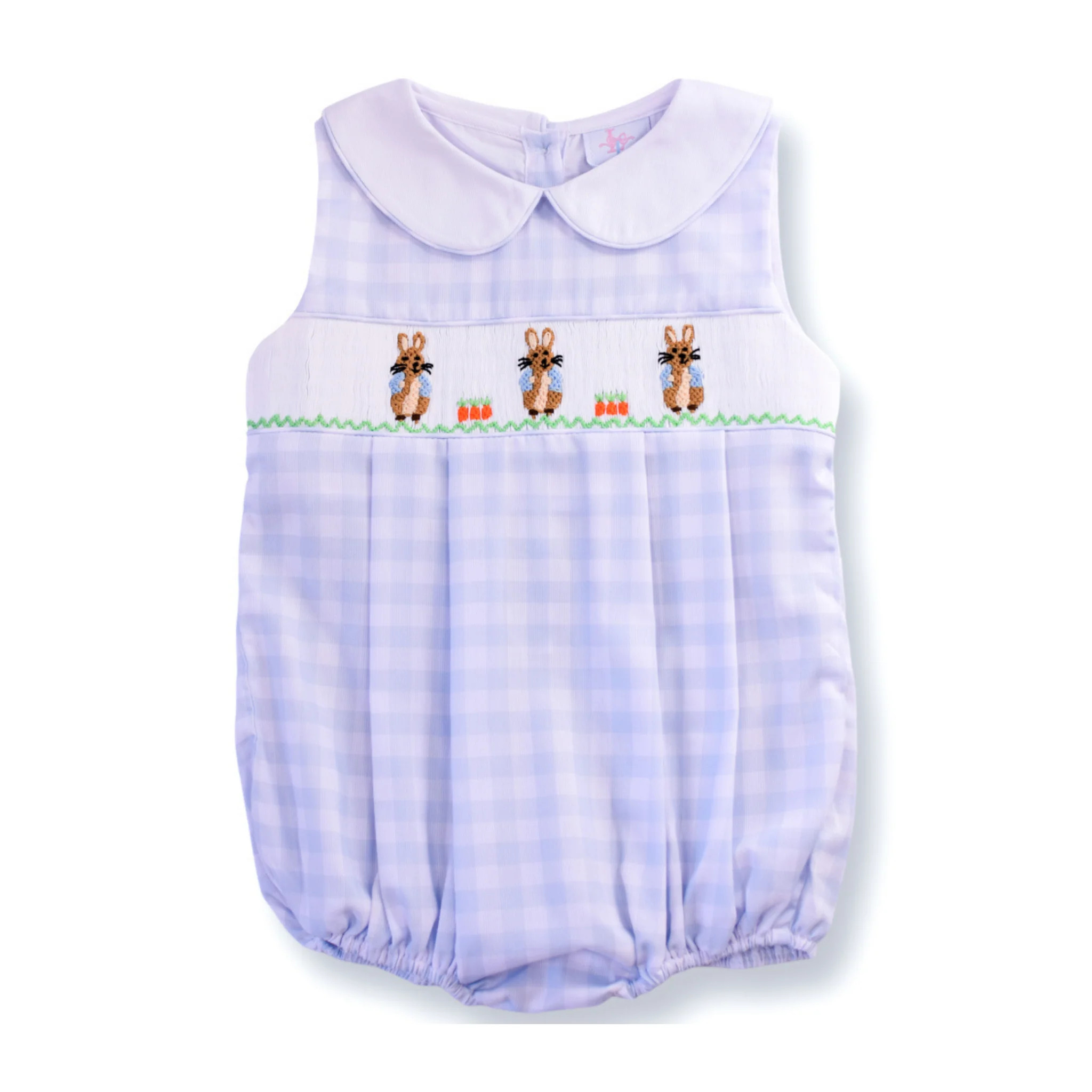 PRE-ORDER Peter Rabbit Blue Gingham Smocked Boy Bubble | Lillie & Lilah