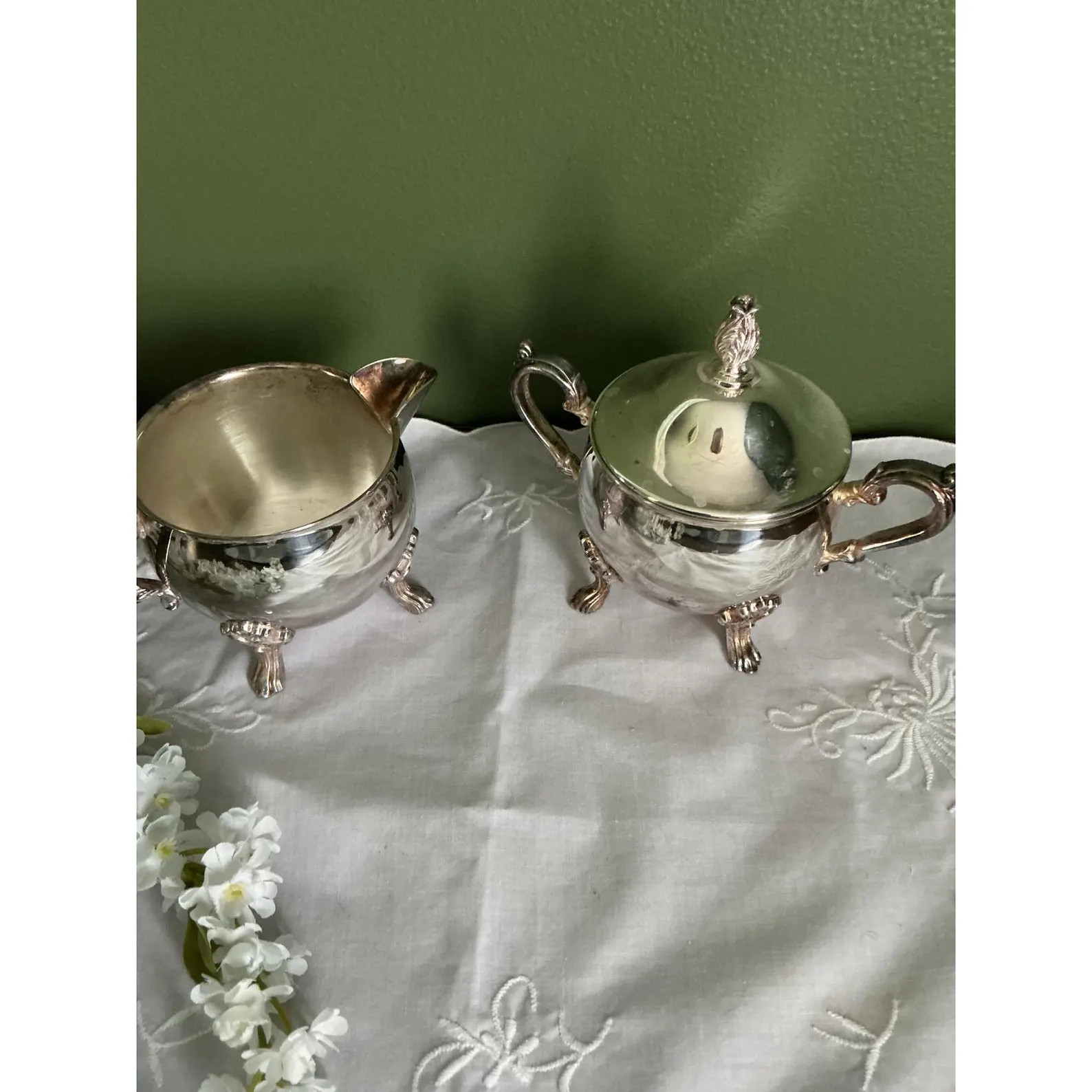 Sheridan Silver on Copper Cream and Sugar Set Taunton Silversmiths Lion Paw Feet | Etsy (Global)