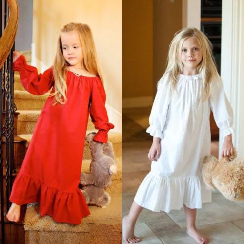 Toddler Girl Princess Party Cotton Ruffle Longuette Nightgown Dress - Walmart.com | Walmart (US)