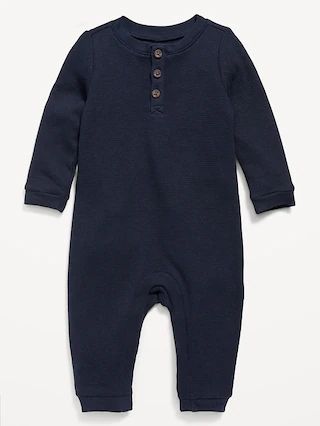 Unisex Thermal-Knit Henley One-Piece for Baby | Old Navy (US)