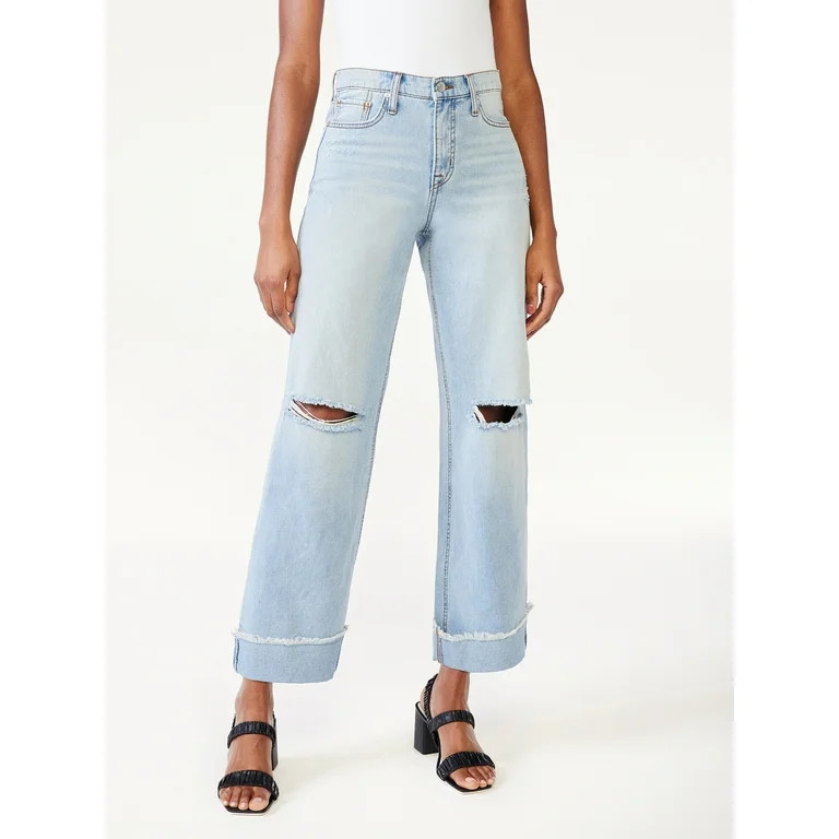 Scoop Women's Marietta Wide Leg Cropped Jeans | Walmart (US)