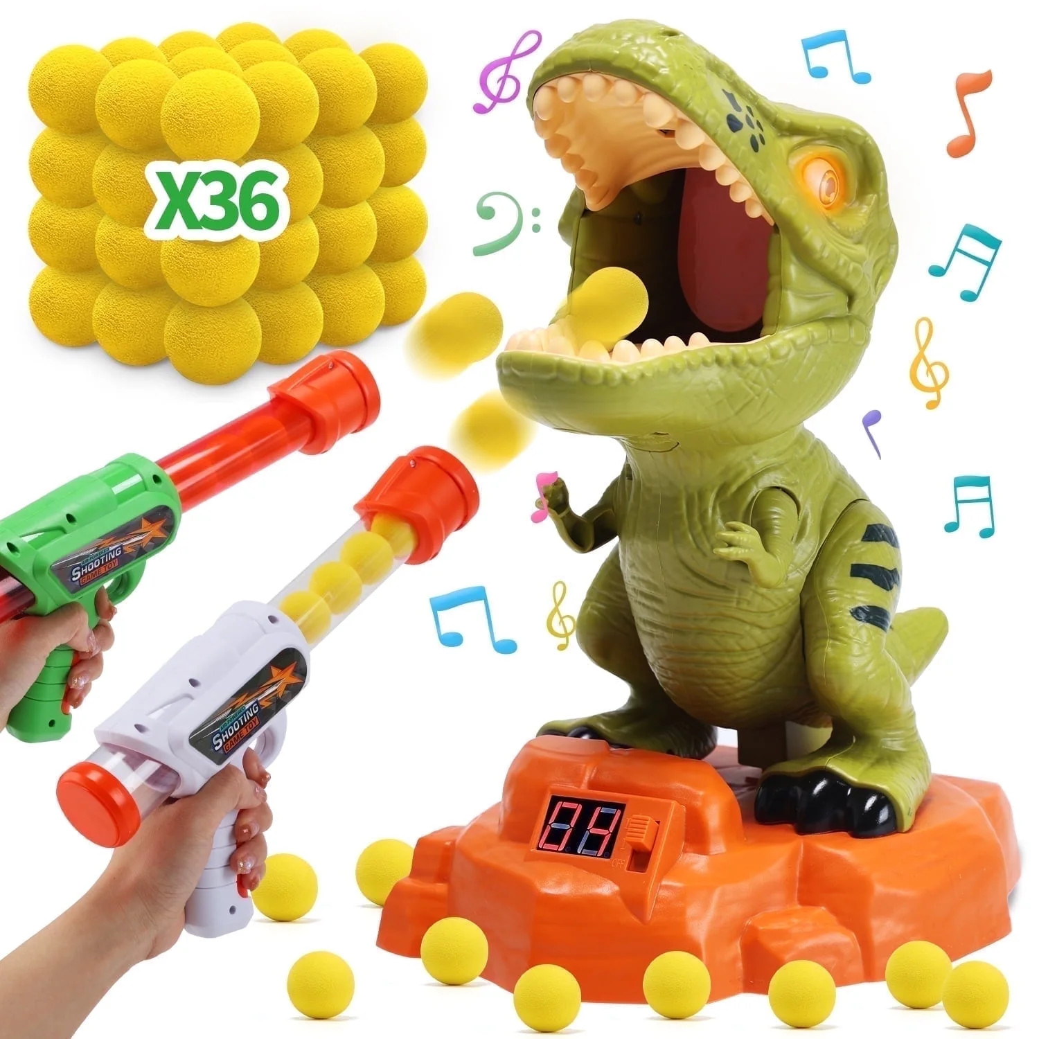 JoyStone Moveable Dinosaur Shooting Game Toy for Kids, Shooting Target with 2 Pump Blasters, 36 F... | Walmart (US)