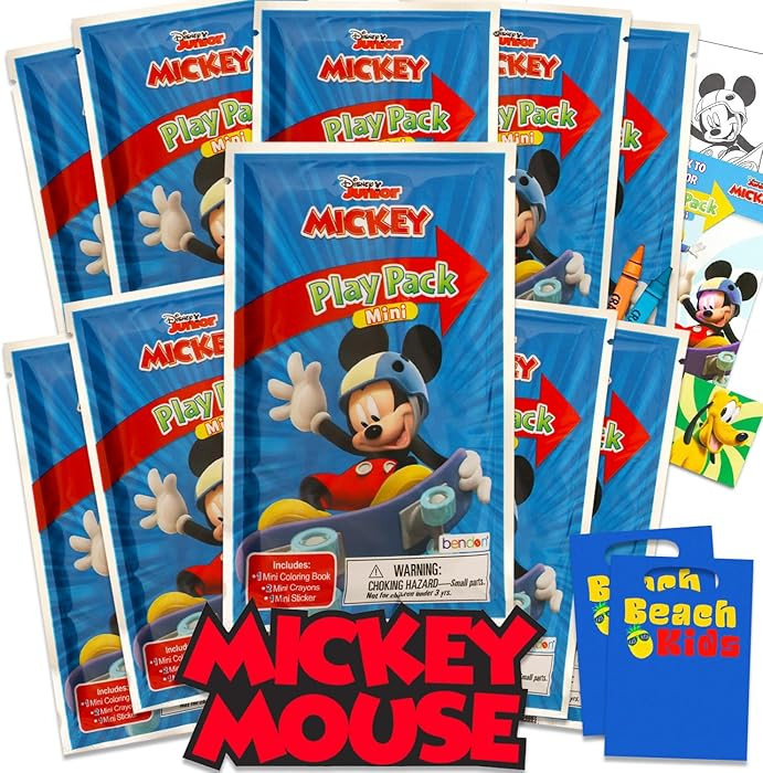Disney 8 Pc Mickey Mouse Mini Party Favors Set - Bundle with 8 Mickey and Friends Play Packs | Mi... | Amazon (US)