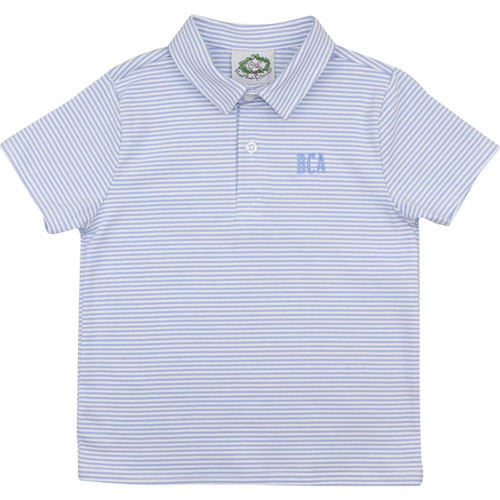 Blue Stripe Knit Polo | Cecil and Lou