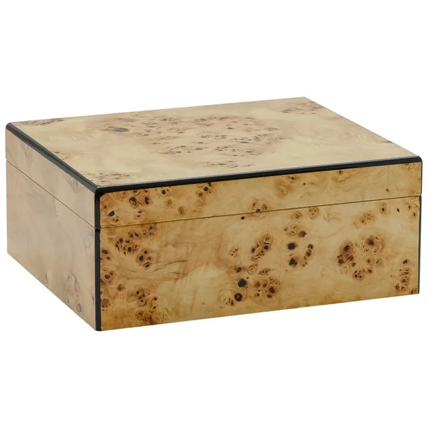 Humidor Supreme Flanders Desktop Cigar Storage Mapa Burl Wood and Decorative Inlay Glass Hygromet... | Walmart (US)