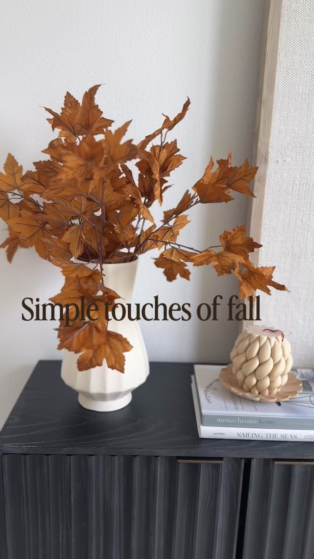 Simple touches of fall can make a space feel completely different. I added warm fall stems from @Walmart and they look more expensive than they really are. Also a neutral textured vase, sculptural candle and a few simple accents to this console for an easy seasonal refresh without adding a lot of clutter. Pumpkin bowl filler too. I love how just a few warmer tones make a neutral space feel instantly cozier for fall. Sharing everything I can from this space for anyone looking for simple fall decor ideas, neutral fall home decor, fall console table styling, modern fall decor, cozy home decor, fall stems, entryway decor ideas and easy seasonal decorating ideas. 🍂

#LTKHome #LTKSeasonal #LTKSaleAlert