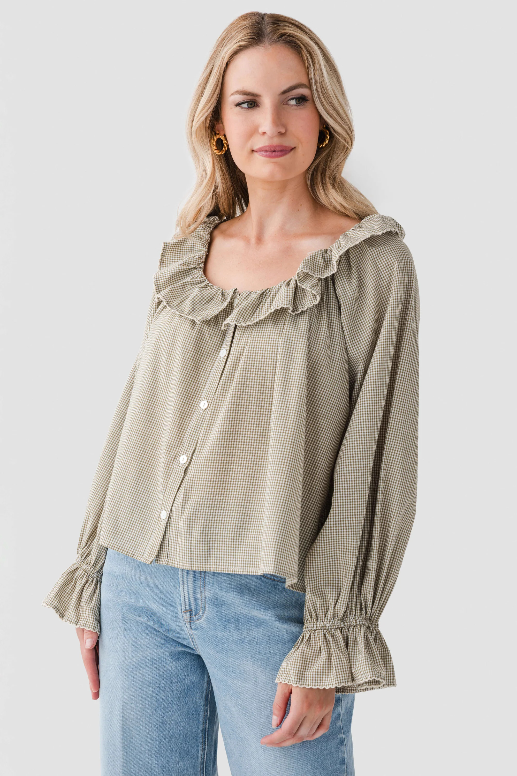 Things Between Ruffle Gingham Top | Social Threads