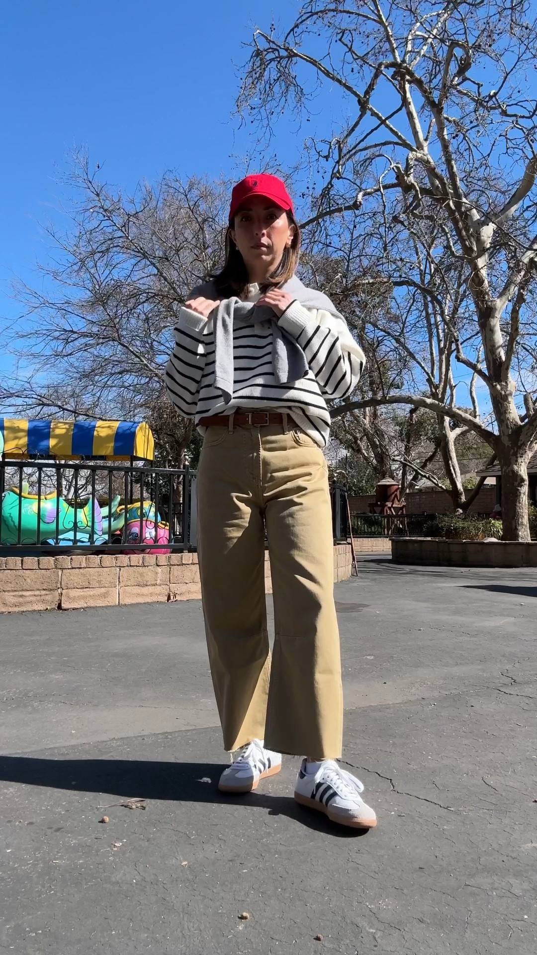 Everyday casual outfit. This was in the spring. These are an amazing chino style jean. So comfortable. Slight barrel. I cut the hems. Size down. 

Mango sweater xs (old)
Citizens of Humanity jeans 23. Cut hems. 
Adidas Sambas 4 men’s. 
Calvin Klein reversible belt 
Polo Ralph Lauren hat


#LTKStyleTip #LTKPetite #LTKShoeCrush