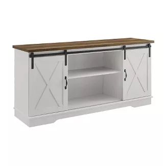 Modern Farmhouse Wood TV Stand for TVs up to 65" - Saracina Home | Target