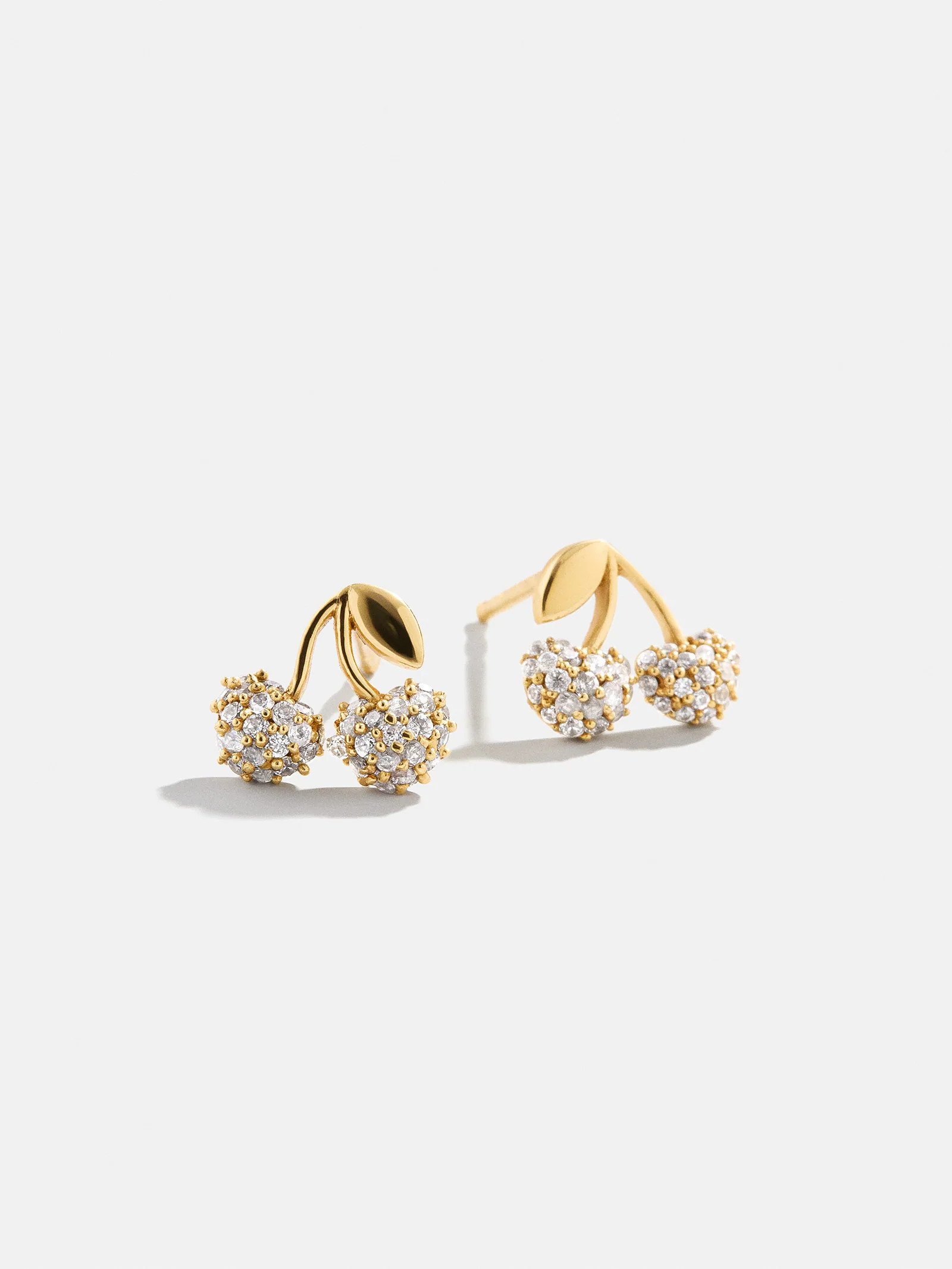 18K Gold Cherry Earrings - Clear/Gold | BaubleBar (US)