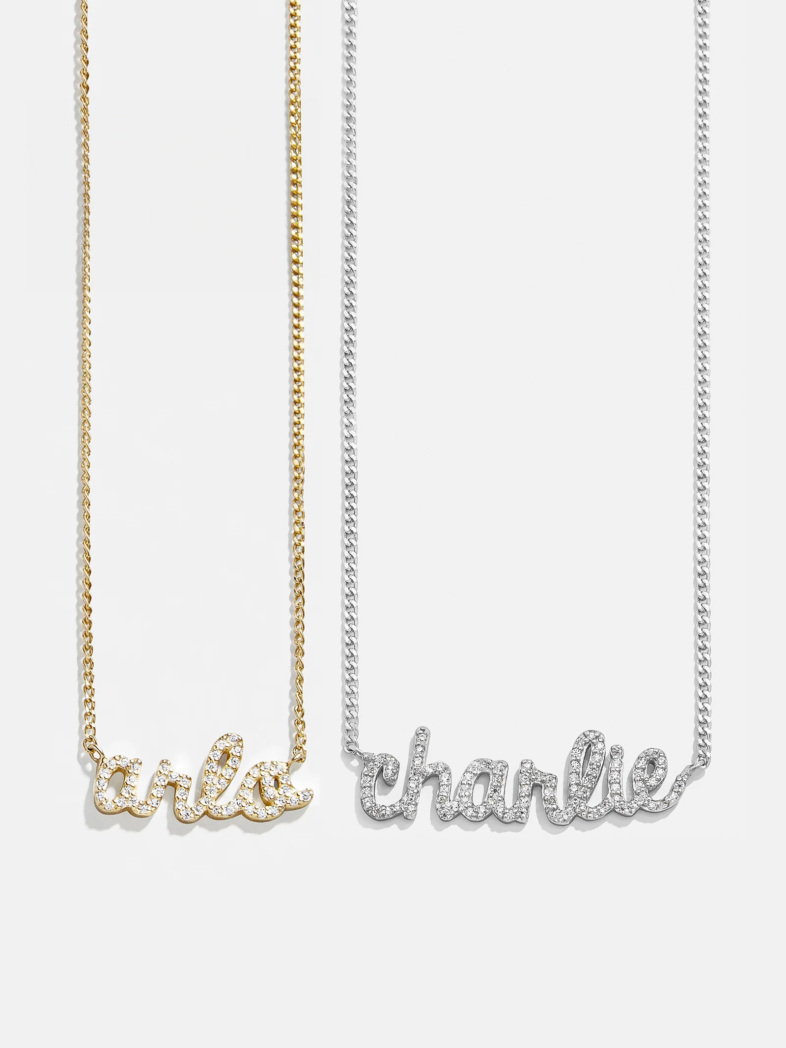 18K Gold Custom Nameplate Necklace - Script | BaubleBar