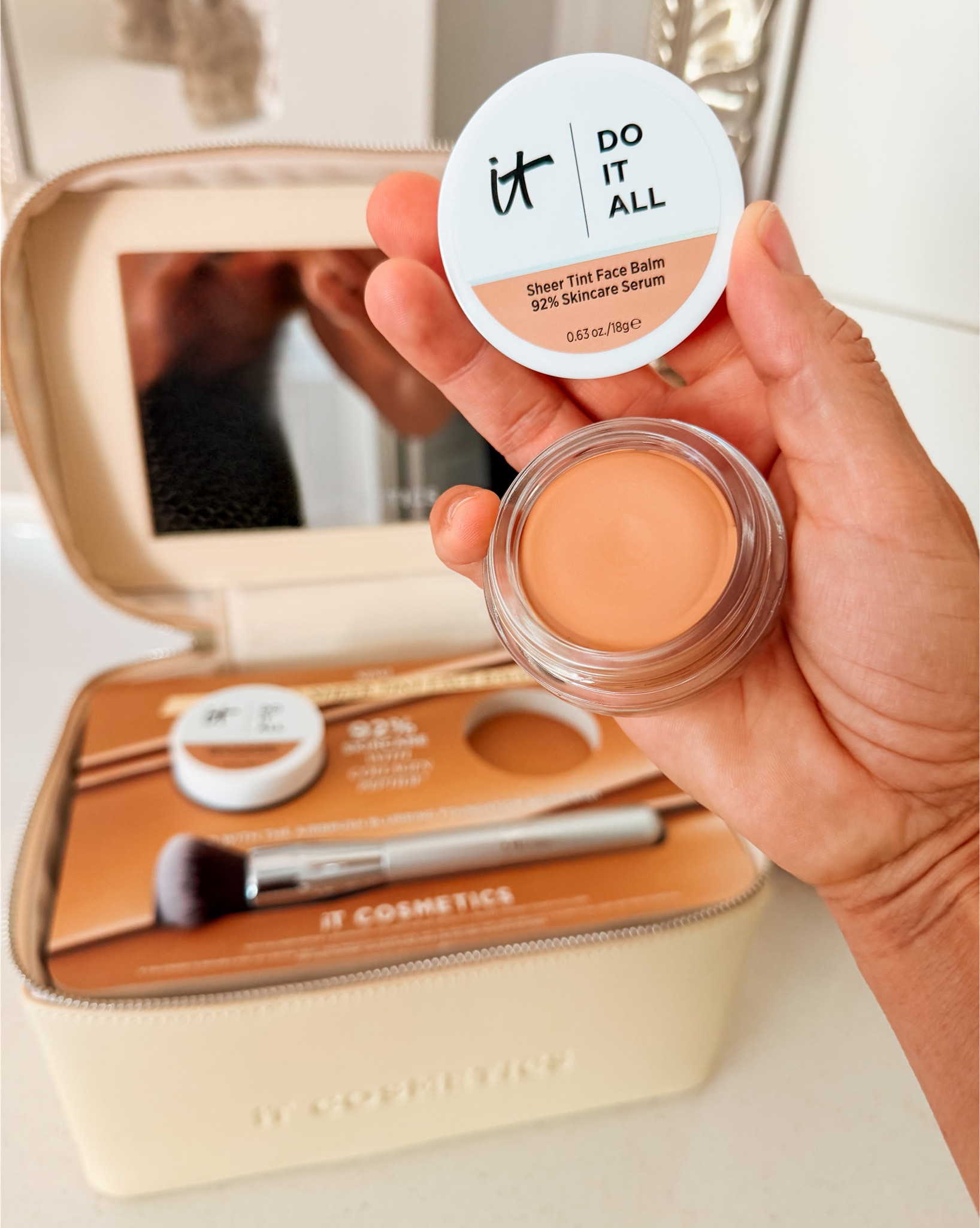 @itcosmetics  DO IT ALL SHEER TINT BALM review 
If you're looking for a lightweight tinted moisturizer for mature skin, this is such a good spring & summer makeup option. It's made with hyaluronic acid, collagen peptides, & vitamin E to hydrate, smooth fine lines & give a natural glow finish.

Perfect for busy moms who want
quick, easy makeup that feels like skincare. Buildable coverage, non-greasy, and blends effortlessly with fingers or a brush.
Great for:
✔️over 40 skin
✔️dry or combination skin
✔️natural everyday makeup
✔️no-makeup makeup 

#LTKOver40 #LTKBeauty #LTKgrwm