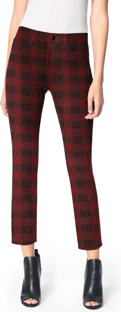Plaid High Rise Straight Ankle Crop Jeans | Nordstrom Rack