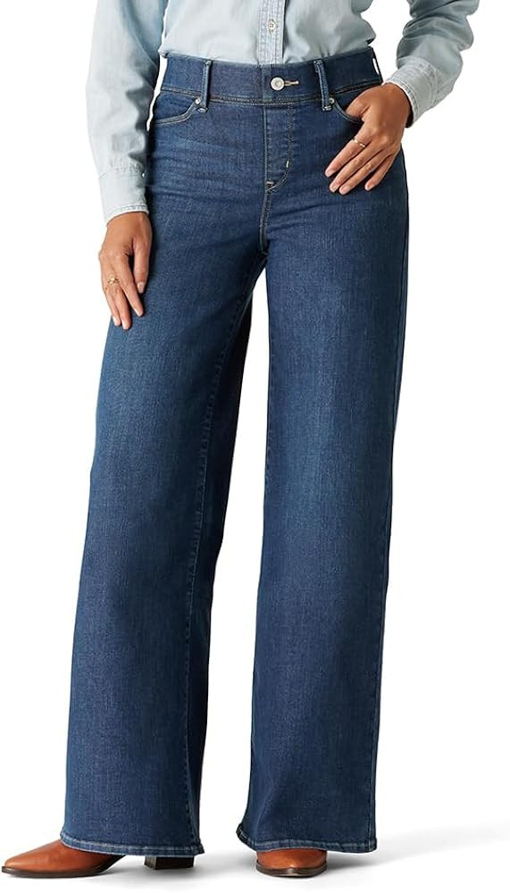 Levi Strauss Signature Gold Women's Totally Shaping Ultimate Wide Leg Mid-Rise Stretch Denim Jean... | Amazon (US)