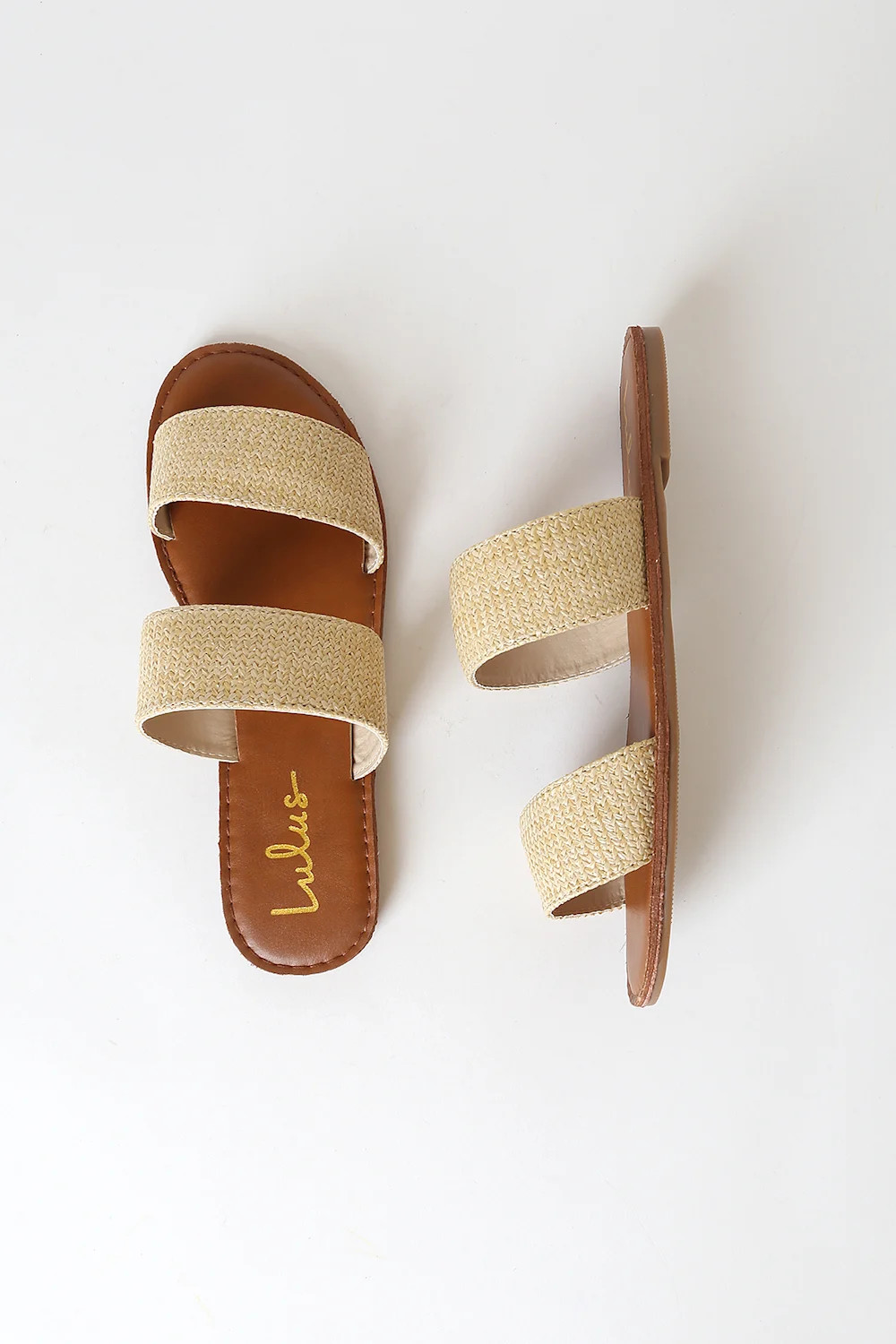 Time to Chill Natural Raffia Slide Sandals | Lulus (US)