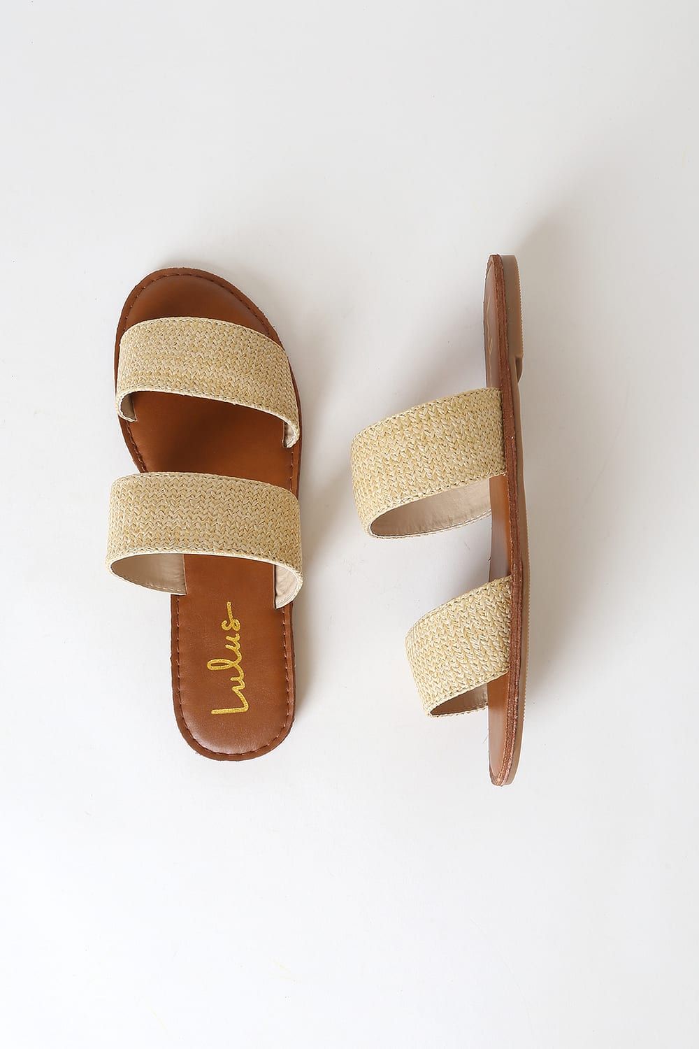 Time to Chill Natural Raffia Slide Sandals | Lulus (US)