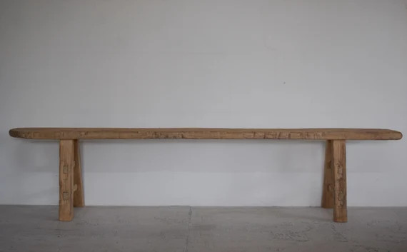 Slender Wooden Bench Antique-Style 84" Long | Etsy (US)
