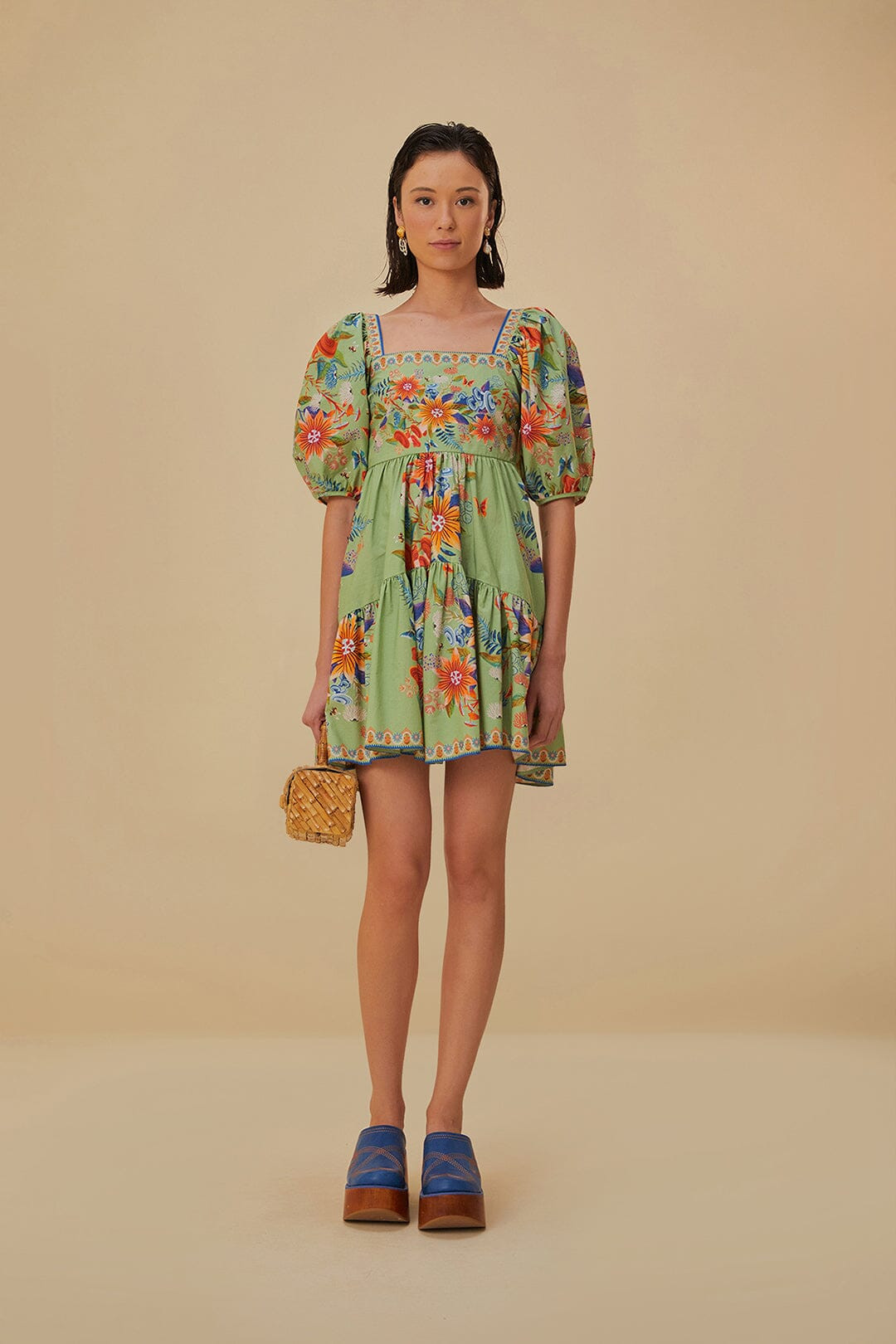 green bright yard mini dress | FarmRio (US)