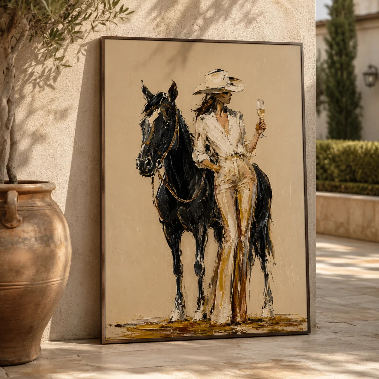 Carmeloilart Vintage Americana Art | Wine & Horse Cowgirl - Vintage Americana Art | Wine & Horse Cowgirl | Shop.app