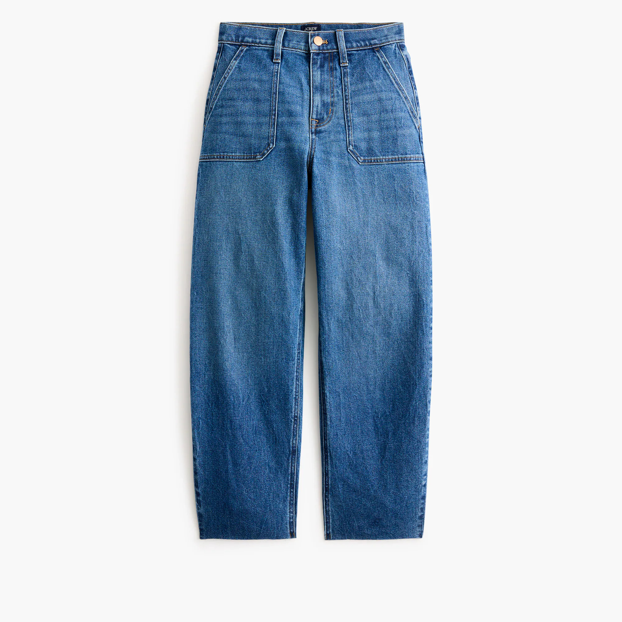 Petite slim barrel-leg utility jean in all-day stretch | J.Crew Factory