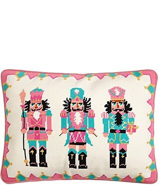 Peking Handicraft Nutcrackers Needlepoint Embroidered Throw Pillow | Dillard's