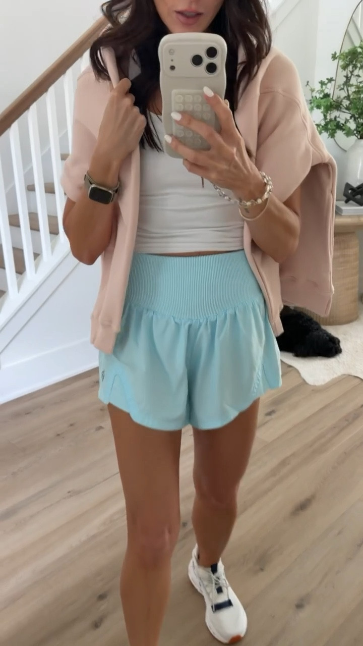 I'm wearing XS in sweatshirt and tank, S in shorts.

Athleisure outfit, athletic style, athletic shorts, sporty chic, fp movement, annabrstyle

#LTKOver40 #LTKActive #LTKootd