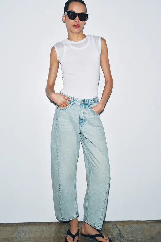 ZW COLLECTION ANKLE RELAXED MID-RISE JEANS | Zara US