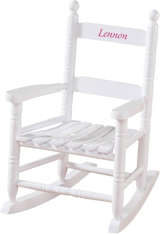Miles Kimball Personalized Childs White Rocker - Pink Font | Amazon (US)
