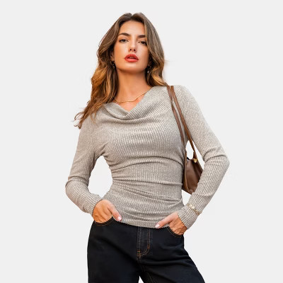 Women's Gray Knit Top - Cupshe-S-Gray | Target