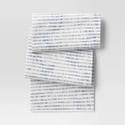 90"x20" Table Runner Blue Striped - Threshold™ | Target