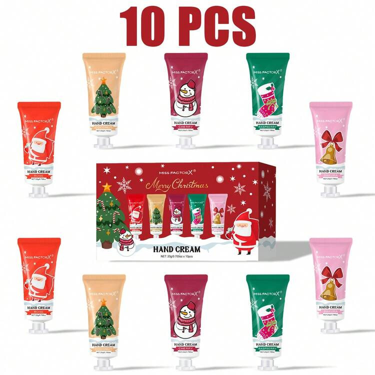 10pcs Christmas Hand Cream Gift Set - Deep Moisturizing, Plant Extracts, Long-Lasting Fragrance, ... | SHEIN