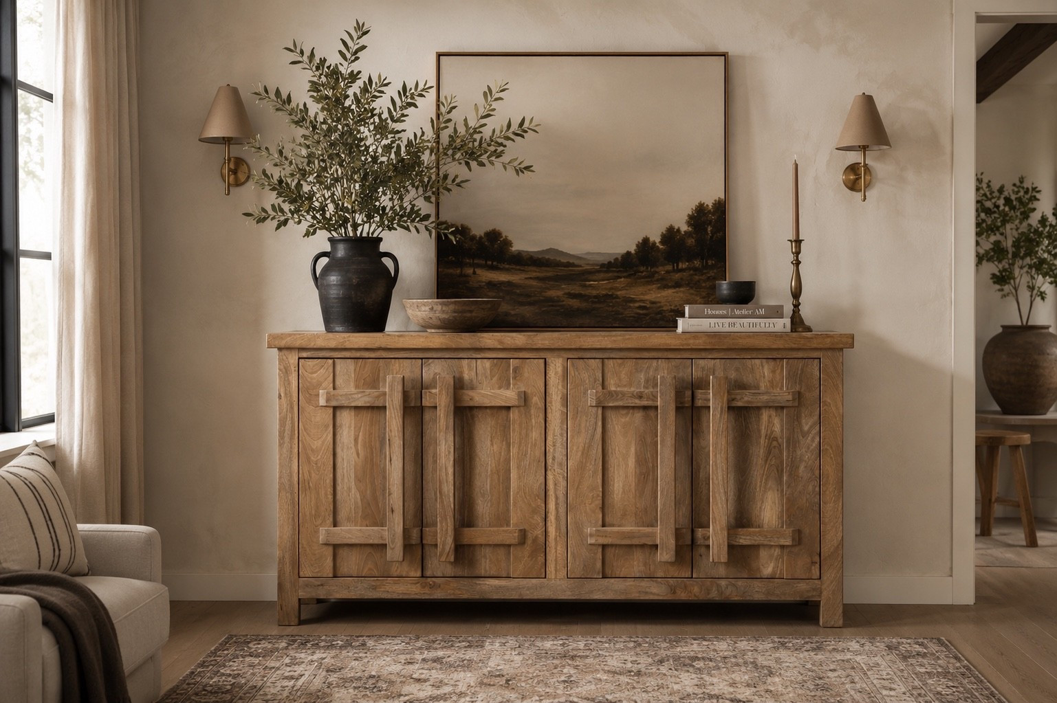 This sideboard looks so designer. It looks like it’s from Arhaus or Amber Interiors, but it’s not. It’s from Walmart!!!

#LTKHome