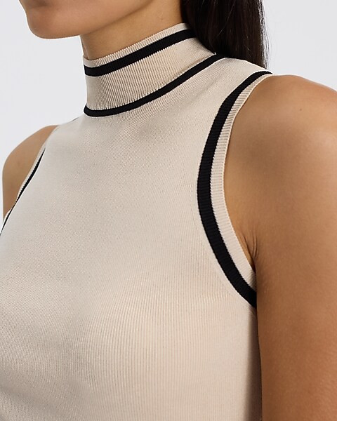 Silky Soft Fitted Ribbed Mock Neck Sweater Tank | Express