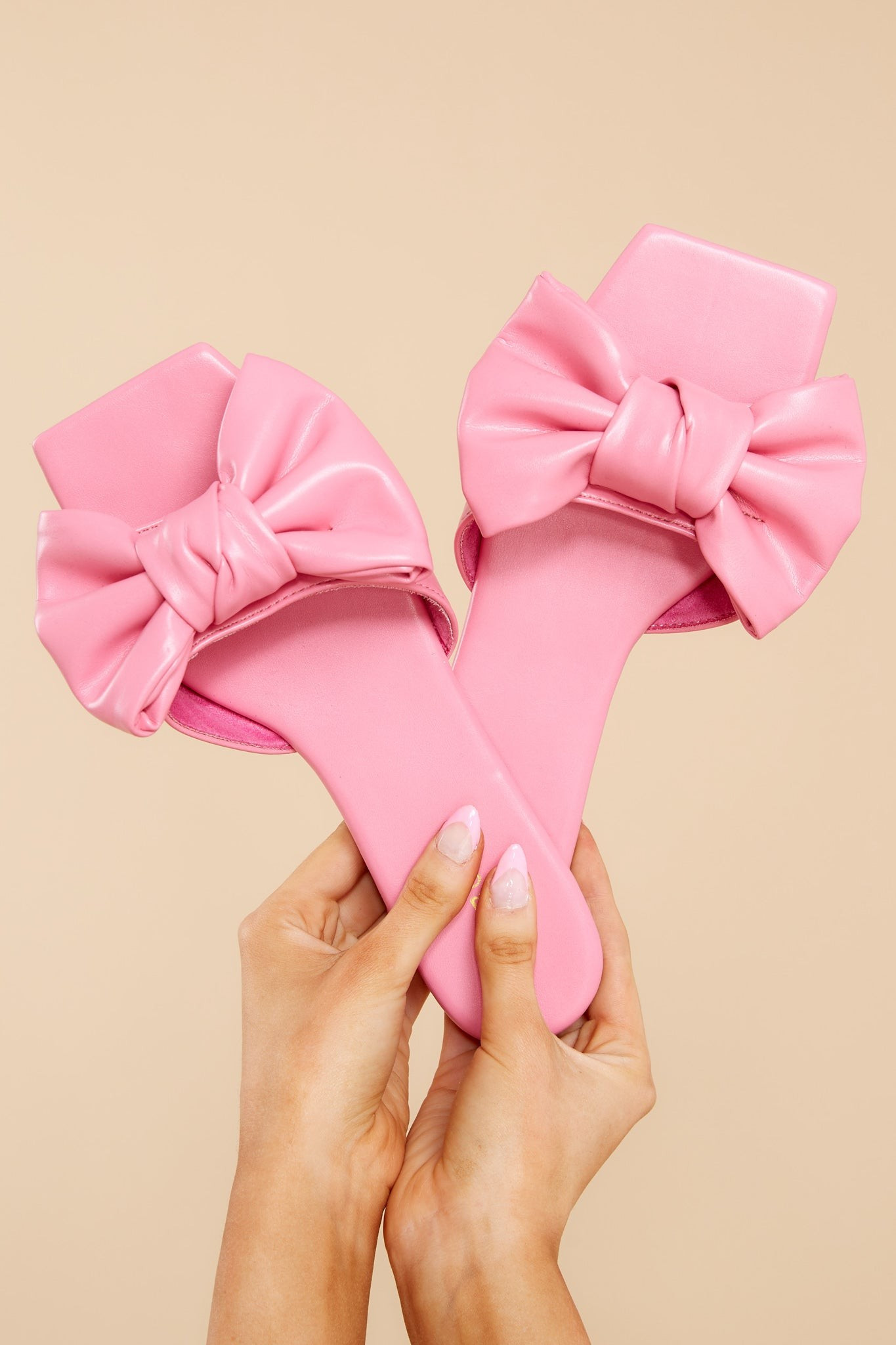 Cupid's Bow Pink Sandals | Red Dress 