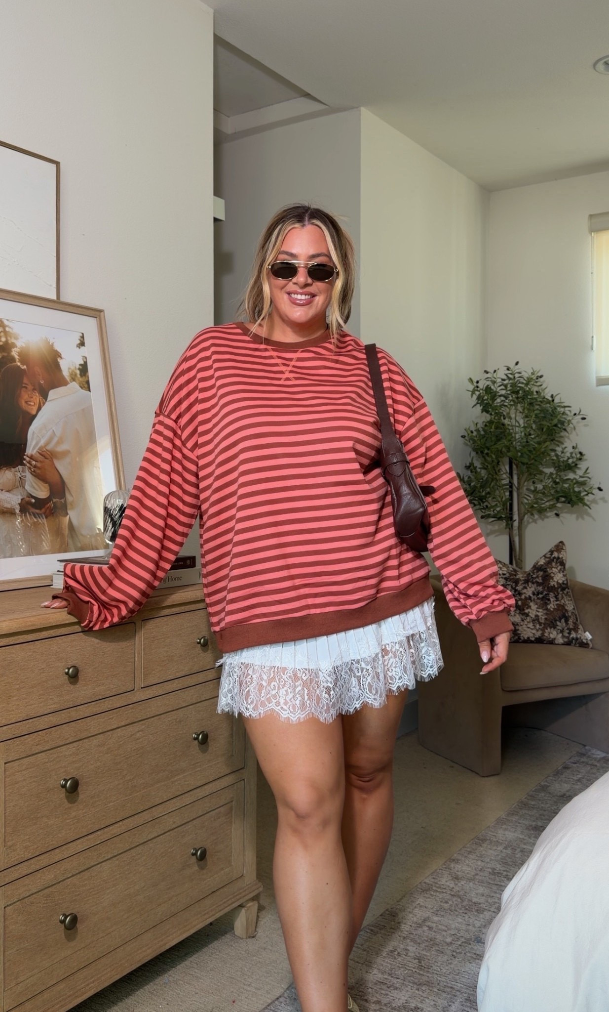 This comfy oversized striped sweater paired with a half slip is perfect for spring! I’m wearing an XL in both 

Top is on sale!! 🤗

#LTKSeasonal #LTKSaleAlert