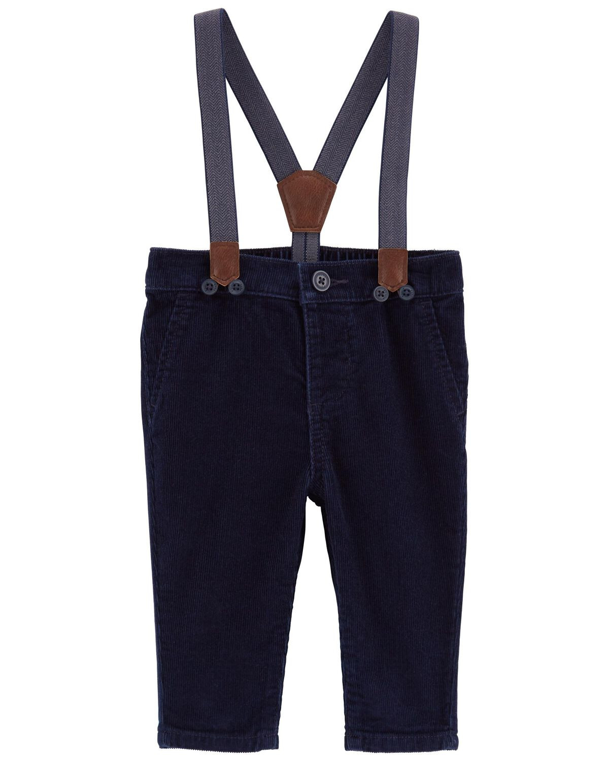 Blue Baby Corduroy Suspender Pants | carters.com | Carter's