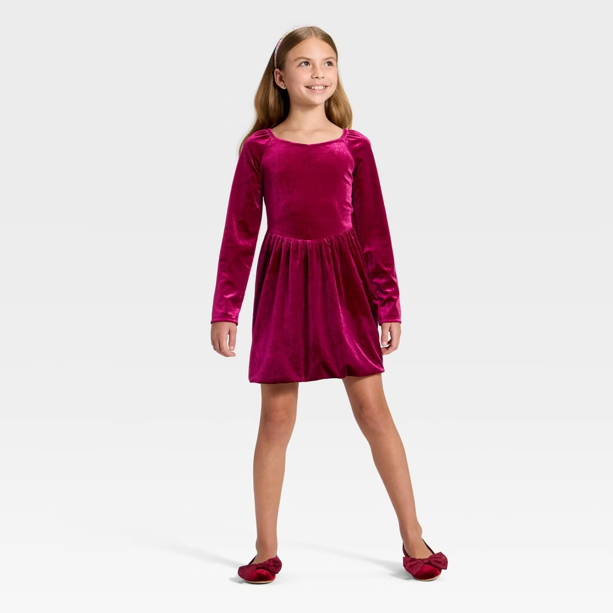 Girls' Long Sleeve Velour Dress - Cat & Jack™ | Target