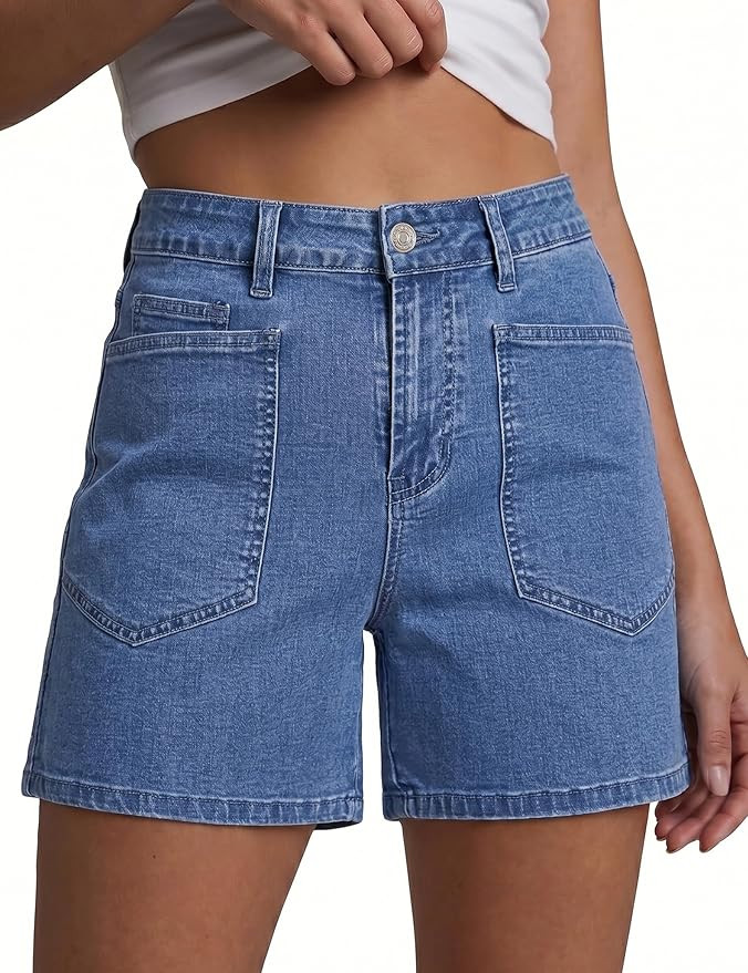 luvamia Jean Shorts Womens High Waisted Trendy Stretchy Denim Shorts Casual Summer Jorts with Poc... | Amazon (US)