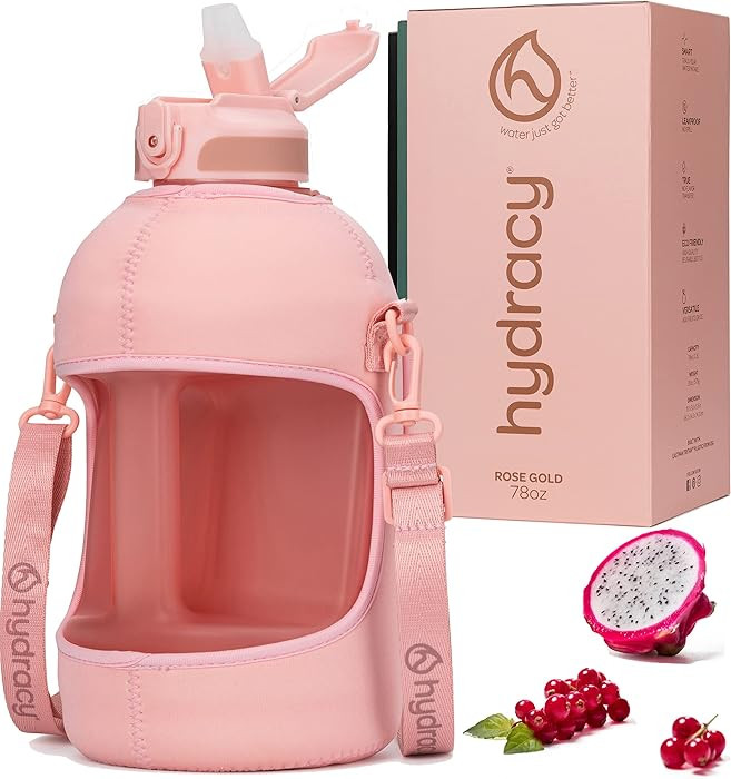 Hydracy Water Bottle with Time Marker -Large BPA Free Water Bottle & No Sweat Sleeve -Leak Proof ... | Amazon (US)