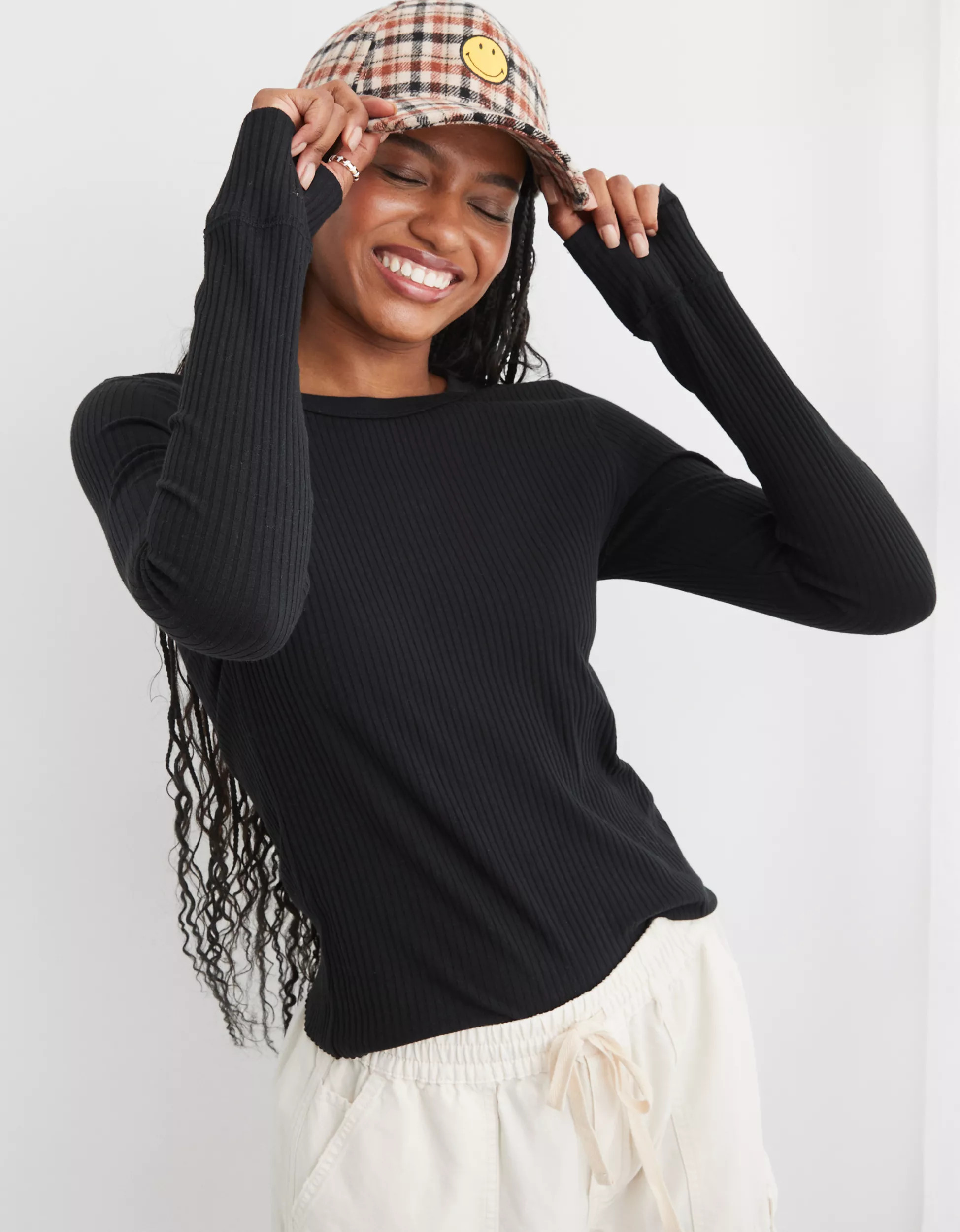 Aerie Fireside Long Sleeve Crewneck T-Shirt | American Eagle Outfitters (US & CA)