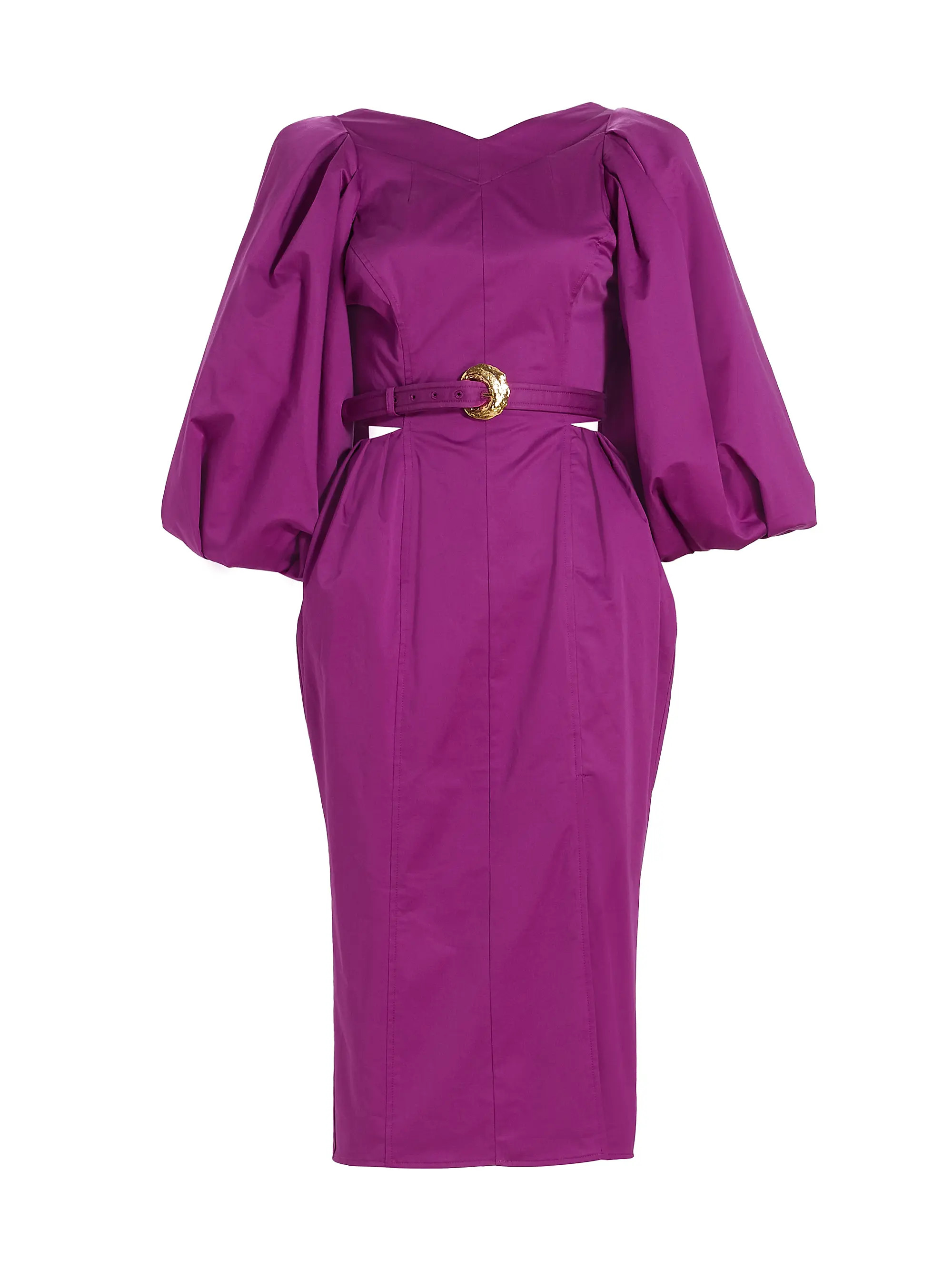 Shop H A R B I S O N Cloud Belted Sheath Dress | Saks Fifth Avenue | Saks Fifth Avenue