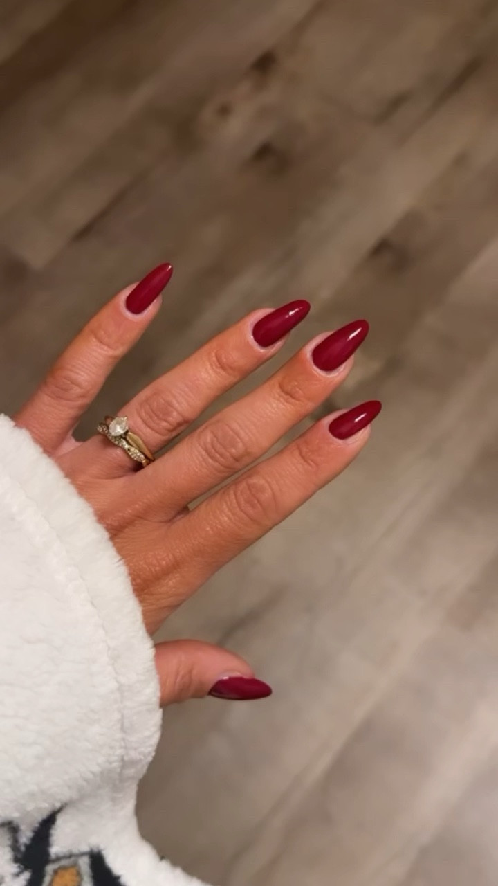 DIY Velvety red NAILS in “dark pansy".. reminds me of my wedding cake - RED VELVET 💍🎂💅🏼… perfect for my wedding anniversary month! :) 

#LTKstyletip #LTKSeasonal #LTKbeauty