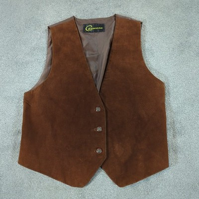 Vintage Suede Womens 10 Brown Western Gilet Waistcoat Cowboy Chauveau Leather | eBay UK