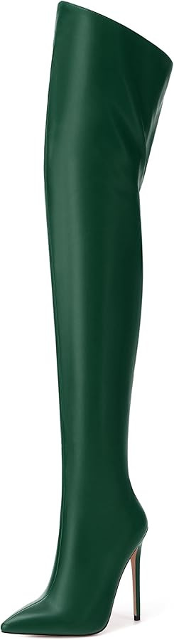 MOVINSTEPS Over The Knee Thigh High Heel Boots For Women Zipper Pointed Toe Stiletto Tall Boots S... | Amazon (US)